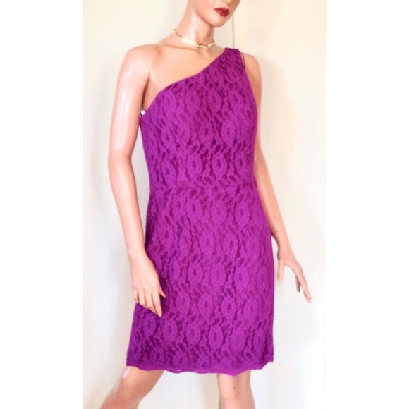 D.Tutera/Gather&Gown* Lace One Shoulder Mini Bridesmaid/Party Dress~Framboise 10 - Picture 3 of 8